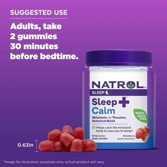 Natrol sleep + calm Melatonina + L -Theanime 60 gomitas
