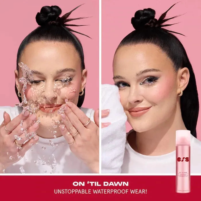 One size on ‘Til dawn mattifying waterproof setting spray