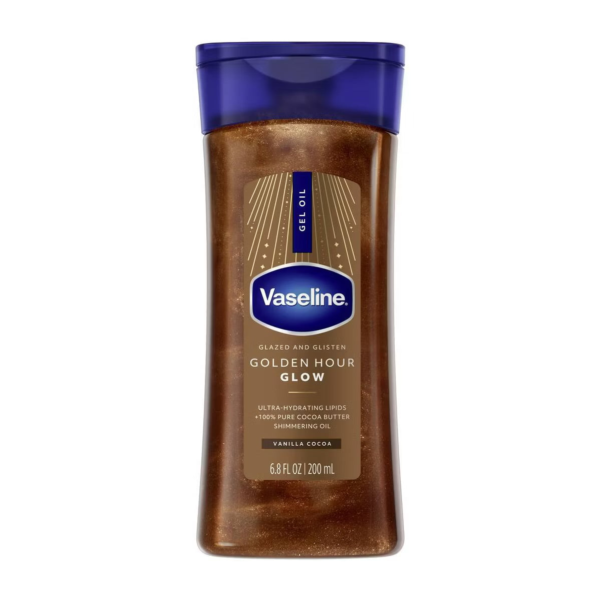 Vaseline Glazed & Glisten vainilla cocoa shimmering gel body oil 200 ml
