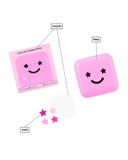 Starface hydro star pimple patches pink 32 + case