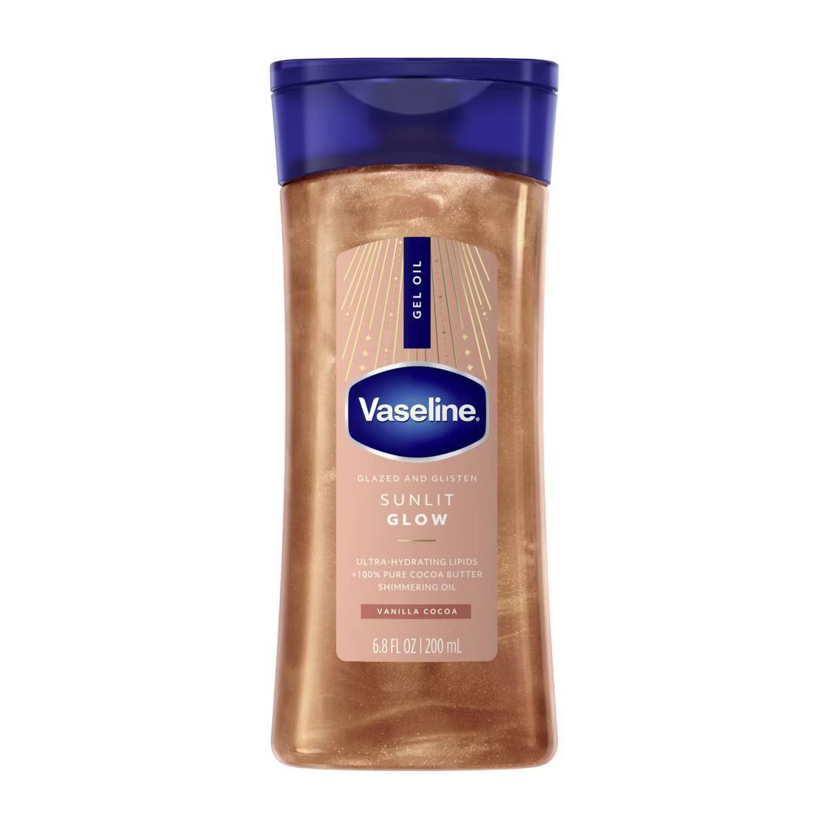 Vaseline Glazed & Glisten vainilla cocoa shimmering gel body oil 200 ml