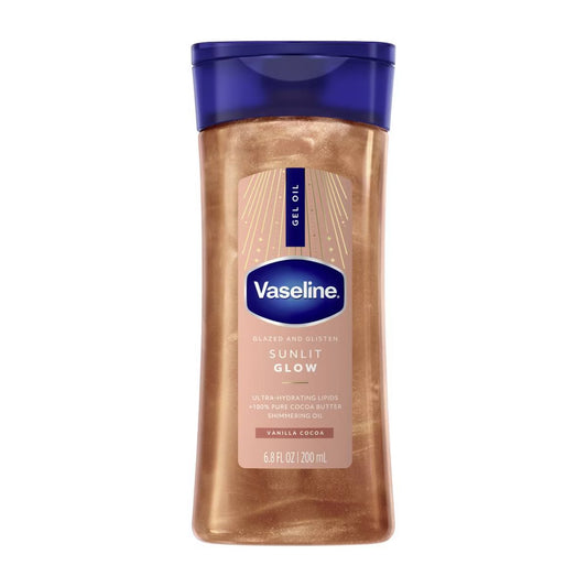 Vaseline Glazed & Glisten vainilla cocoa shimmering gel body oil 200 ml