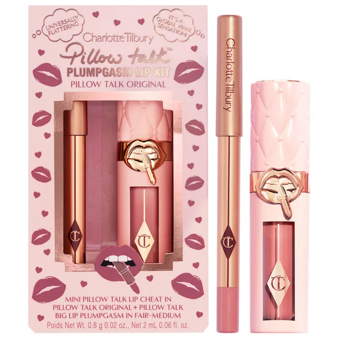 Charlotte tilbury mini Pillow talk Plumpgasm lip liner and lip gloss set