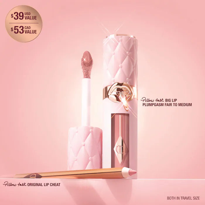 Charlotte tilbury mini Pillow talk Plumpgasm lip liner and lip gloss set