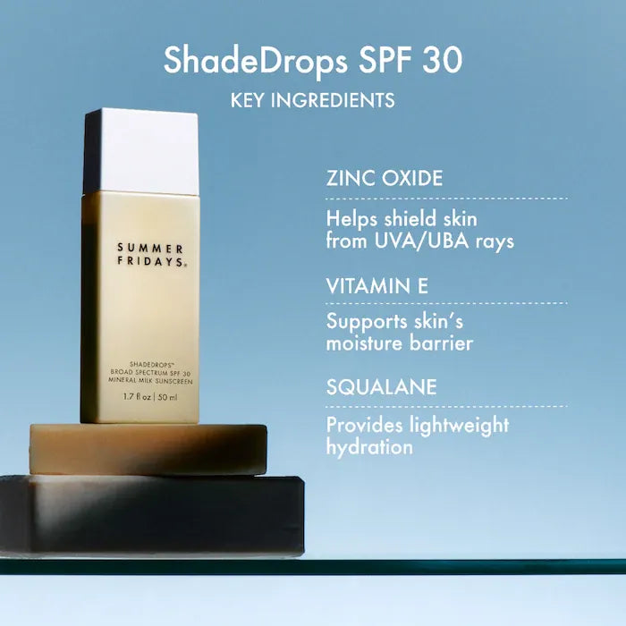 Summer fridays ShadeDrops Mineral Milk Sunscreen SPF 30