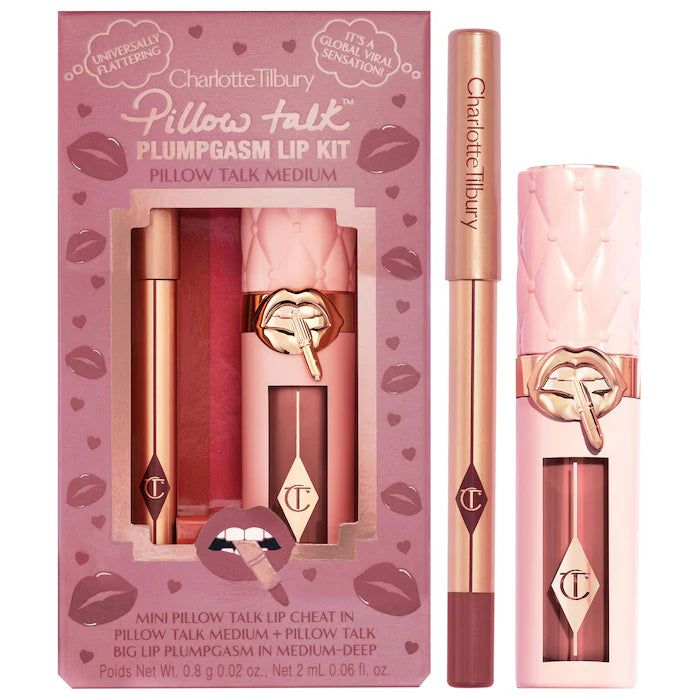 Charlotte tilbury mini Pillow talk Plumpgasm lip liner and lip gloss set