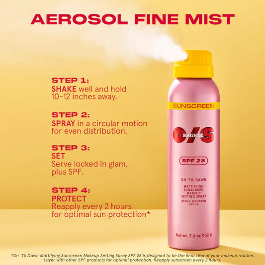 ONE / SIZE On ‘til dawn Makeup setting spray spf 28