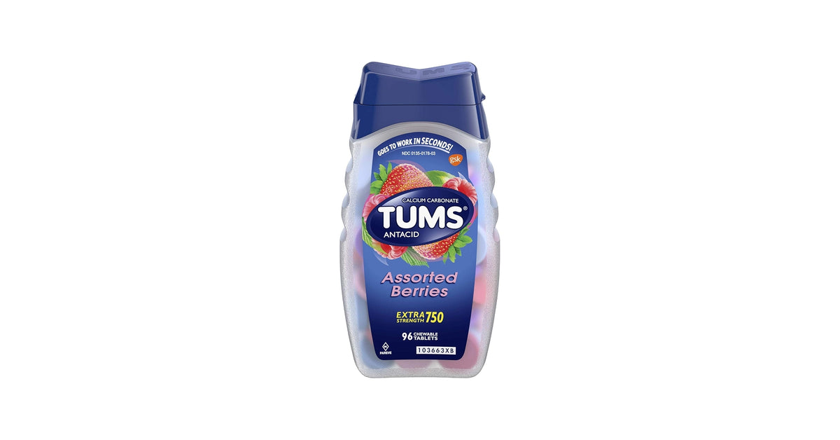 Tums antiácido assorted Berries 96 tabletas