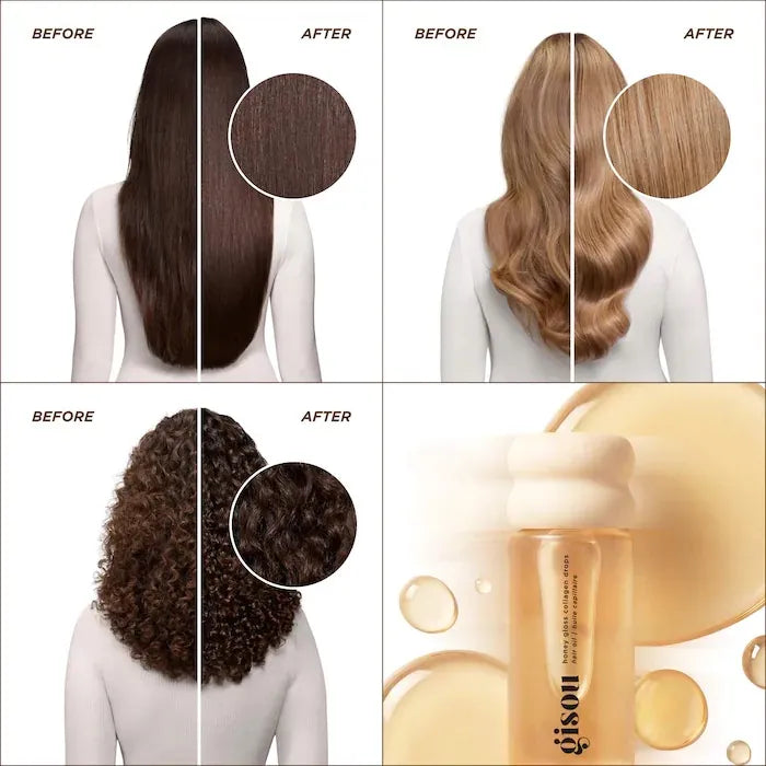 Gisou Honey gloss collagen drop hair oil